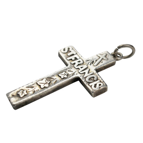 1893 Victorian Era Solid Silver Cross Pendant Ward Brothers Hallmarked Birmingham