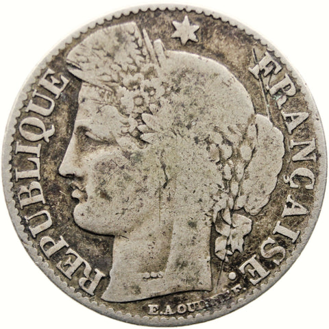 1894 A 50 Centimes France Coin Silver
