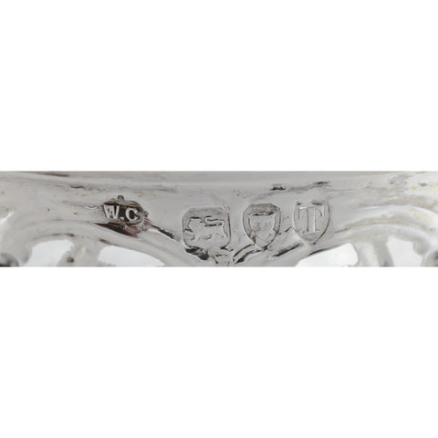 1894 Antique Victorian Era Pierced Bonbon Dish Silversmith William Comyns & Sons London Hallmarks