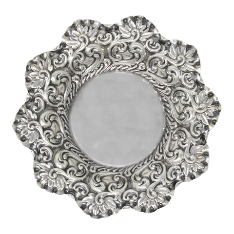 1894 Antique Victorian Era Sterling Silver Dish Silversmiths Fenton Brothers (Samuel Fenton & William Staniforth) Sheffield Hallmarks