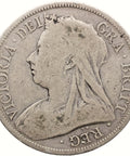 1894 Half Crown Victoria Coin Silver United Kingdom