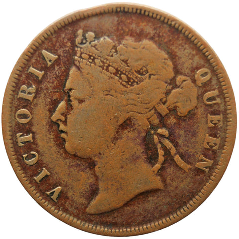 1894 One Cent Straits Settlements Queen Victoria Coin