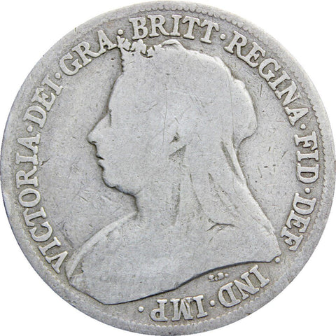1894 Shilling Queen Victoria Great Britain Silver Coin