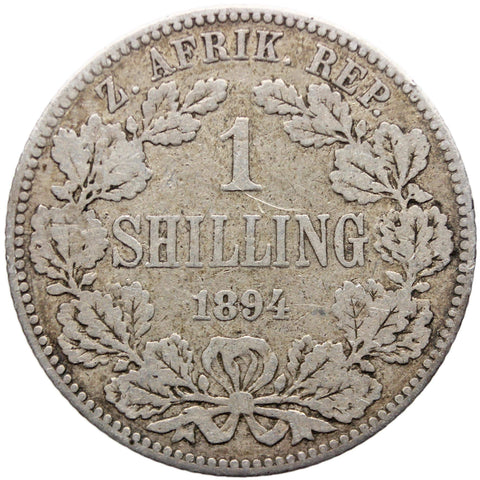 1894 Shilling South Africa Coin Silver Paul Kruger