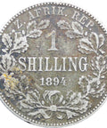 1894 Shilling South Africa Paul Kruger Silver Coin