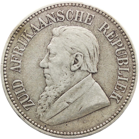 1894 Two and Half Shilling South Africa Paul Kruger ZAR Silver Coin