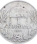 1895 1 Korona Hungary Franz Joseph I Silver Coin