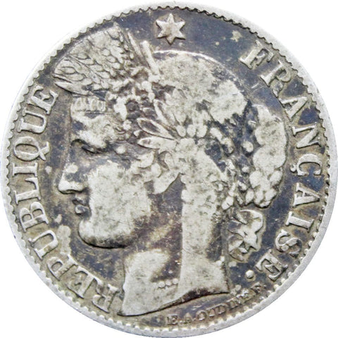 1895 50 Centimes France Coin Silver