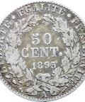 1895 50 Centimes France Coin Silver