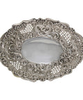 1895 Antique Victorian Era Sterling Silver Pierced Dish Silversmiths Ahronsberg Brothers Birmingham Hallmarks