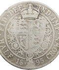 1895 Half Crown CoinGreat Britain Victoria Silver