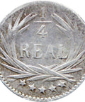 1895 Quarter Real Guatemala Silver Coin