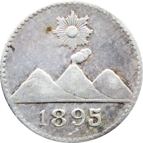 1895 Quarter Real Guatemala Silver Coin