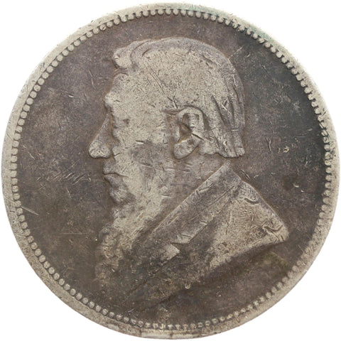 1895 Two Shilling South Africa Silver Coin ZAR Paul Kruger