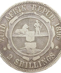 1895 Two Shilling South Africa Silver Coin ZAR Paul Kruger