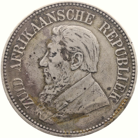 1896 2 1/2 Shillings South Africa Coin Paul Kruger Silver