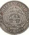 1896 2 1/2 Shillings South Africa Coin Paul Kruger Silver