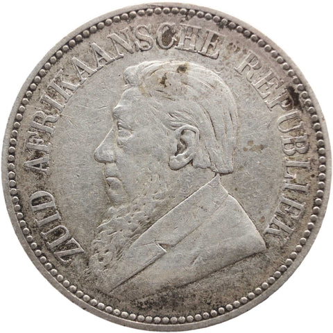 1896 2 and half Shilling South Africa Paul Kruger Silver Coin ZAR