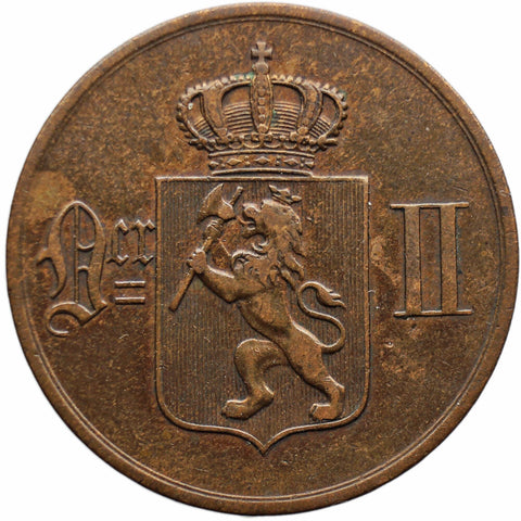 1896 5 Ore Norway Coin Oscar II