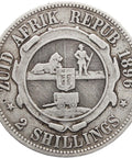 1896 Two Shilling South Africa Coin ZAR Paul Kruger Silver