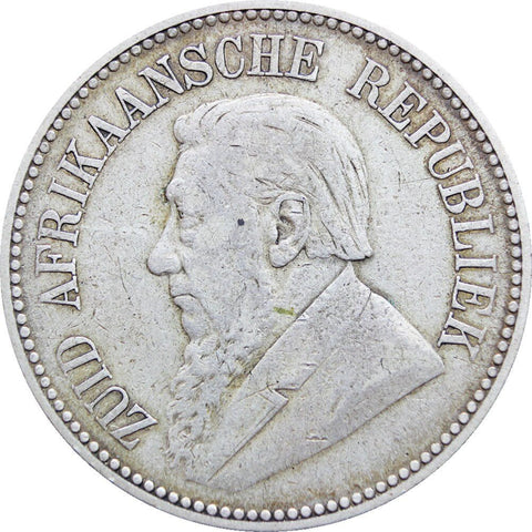 1896 ZAR South Africa Paul Kruger silver 2 and half shilling coin