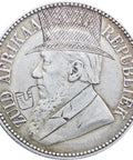1896 ZAR South Africa Paul Kruger silver 2 and half shilling coin Anglo Boer War Trench Art Pipe & Hat Engraved