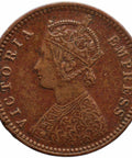 1897 1/12 Anna India British Queen Victoria Coin Calcutta Mint