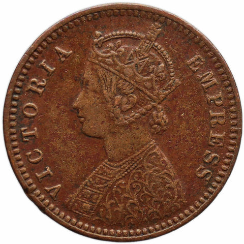 1897 1/12 Anna India British Queen Victoria Coin Calcutta Mint