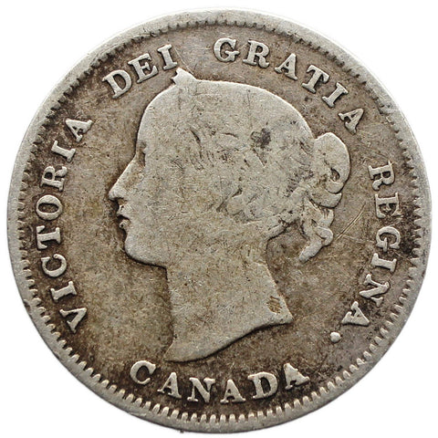 1897 5 Cents Canada Coin Victoria Silver