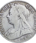 1897 Great Britain Victoria Silver Half Crown Coin