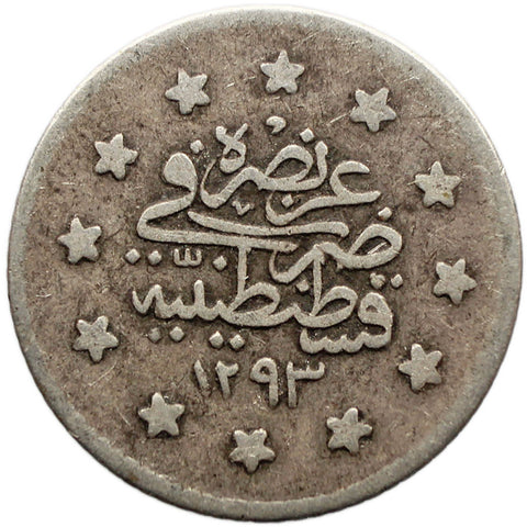 1897 Kurush Ottoman Empire Coin Abdul Hamid II Silver