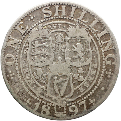 1897 Shilling Queen Victoria Great Britain Silver Coin