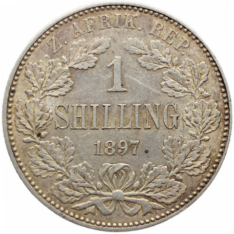 1897 Shilling South Africa Coin Paul Kruger Silver