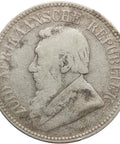 1897 Two and Half Shilling South Africa Paul Kruger ZAR Silver Coin