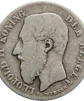 1898 50 Centimes Belgium Coin Silver Leopold II Dutch text