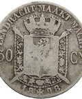 1898 50 Centimes Belgium Coin Silver Leopold II Dutch text