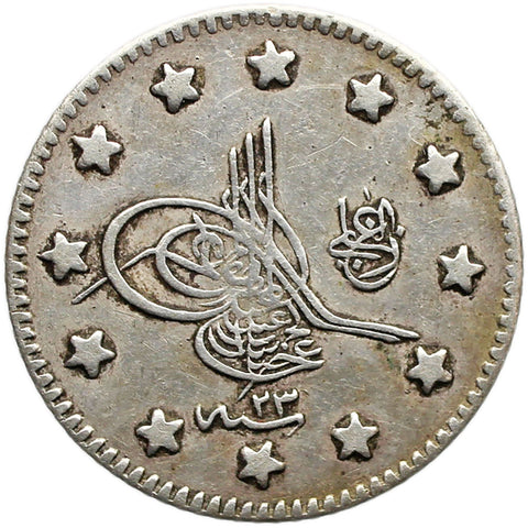 1898 Kurush Ottoman Empire Coin Abdul Hamid II Silver