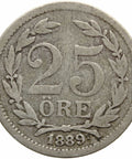1899 EB 25 Öre Sweden Coin Silver Oscar II