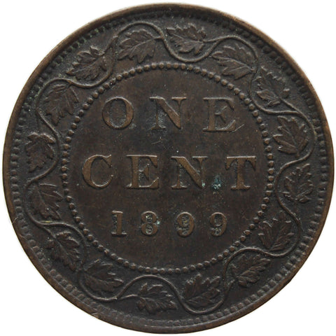 1899 One Cent Canada Queen Victoria Bronze Coin