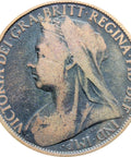 1899 One Penny Queen Victoria Great Britain Bronze Coin