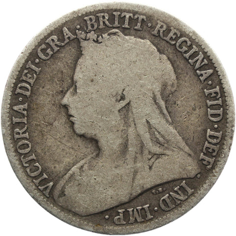 1899 Shilling Coin Victoria Queen Great Britain Silver British