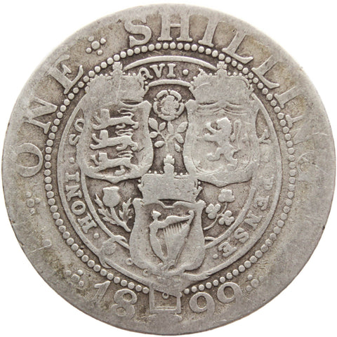 1899 Shilling Victoria Queen Coin Great Britain Silver British