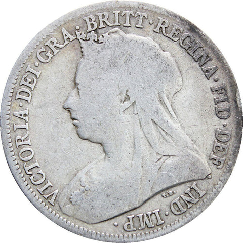 1899 Shilling Victoria Queen Great Britain Silver British Coin