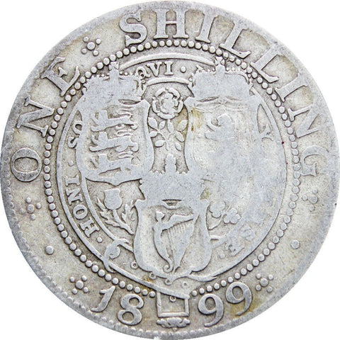 1899 Shilling Victoria Queen Great Britain Silver British Coin
