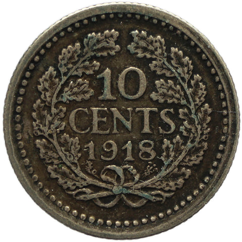 1900 10 Cents Netherlands Coin Wilhelmina Silver