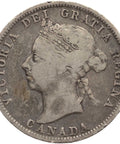 1900 25 Cents Victoria Canada Coin Silver