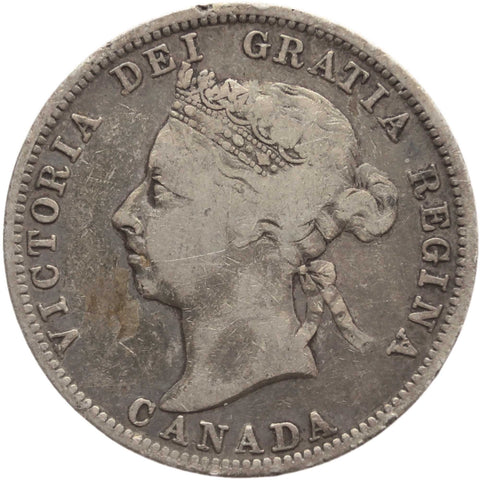 1900 25 Cents Victoria Canada Coin Silver