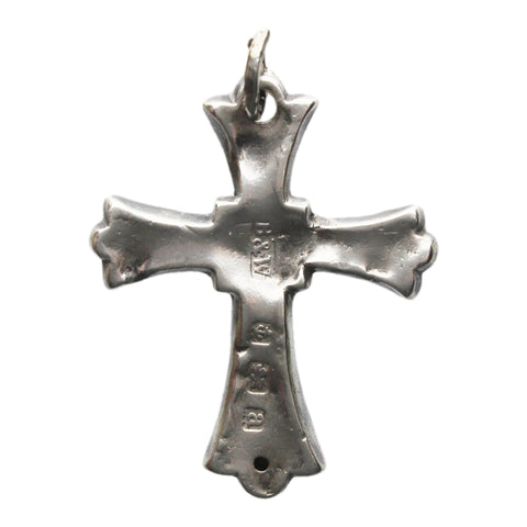 1900 Antique Crucifix Cross Pendant Sterling Silver Victorian Era