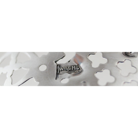 1900 Antique Victorian Era Pair Sterling Silver Pierced Dishes Silversmiths Walker & Hall Birmingham Hallmarks