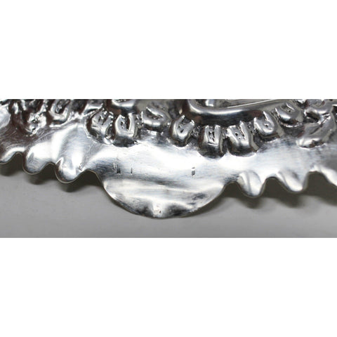 1900 Antique Victorian Era Pair Sterling Silver Pierced Dishes Silversmiths Walker & Hall Birmingham Hallmarks